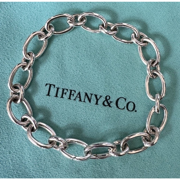 Tiffany & Co Italy 925 Sterling Oval Link 7.5” Clasp Ends - Picture 6 of 13